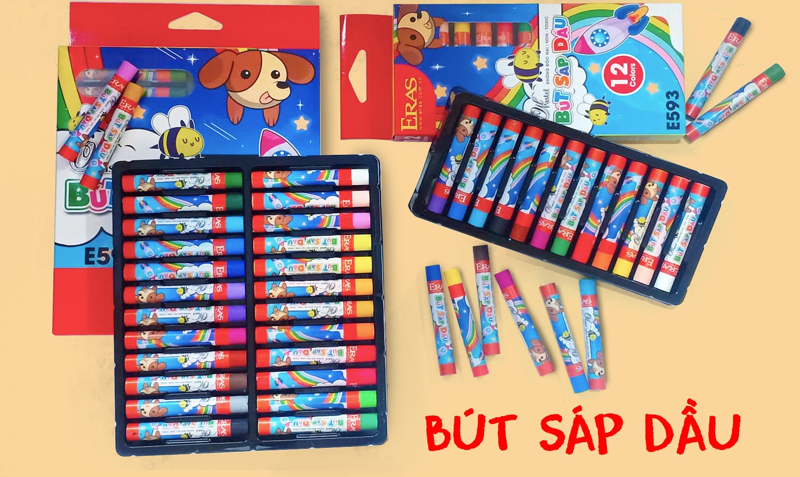 Bút sáp dầu 12 -24 màu