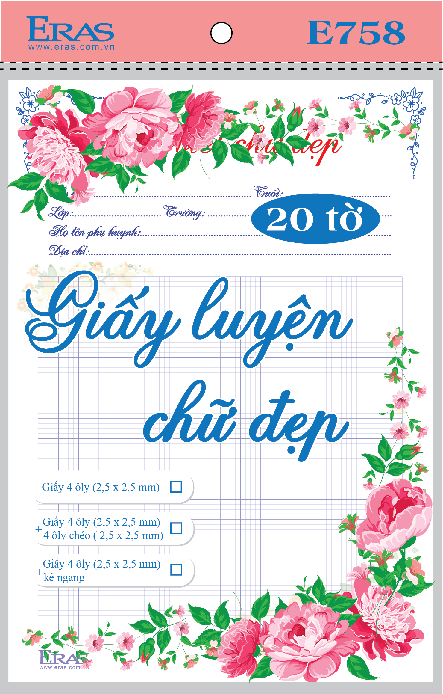 Giấy luyện viết chữ đẹp E758